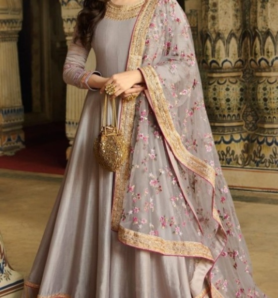 Silk Handwork Readymade Anarkali Suits Online
